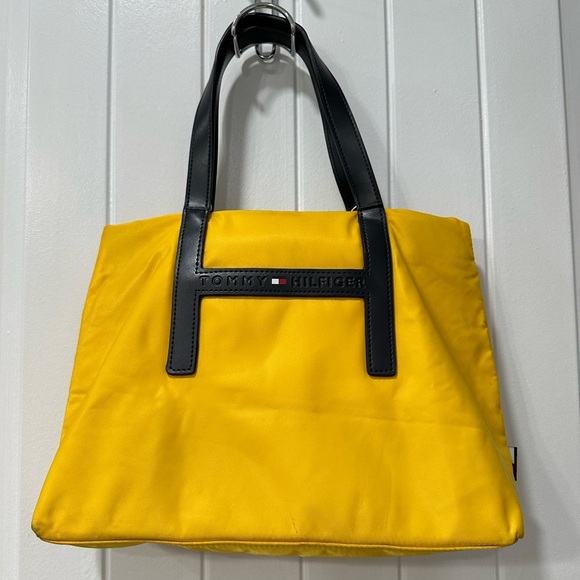 Vintage Tommy Hilfiger Yellow Nylon Medium Tote - Picture 1 of 10